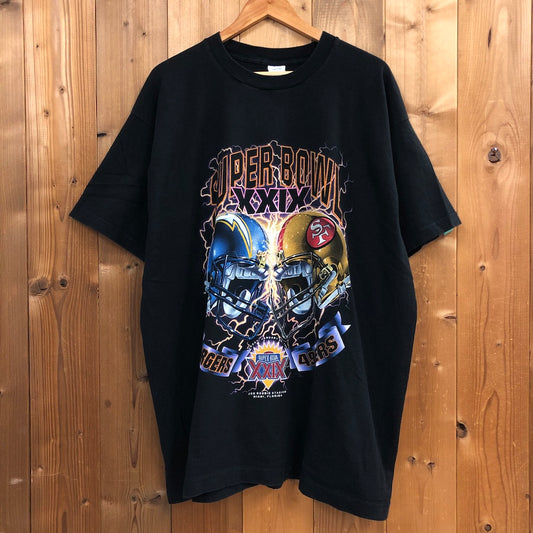 USA製 90s vintage SALEM SPORTSWEAR Tシャツ 半袖 カットソー SUPERBOWL ビッグプリント