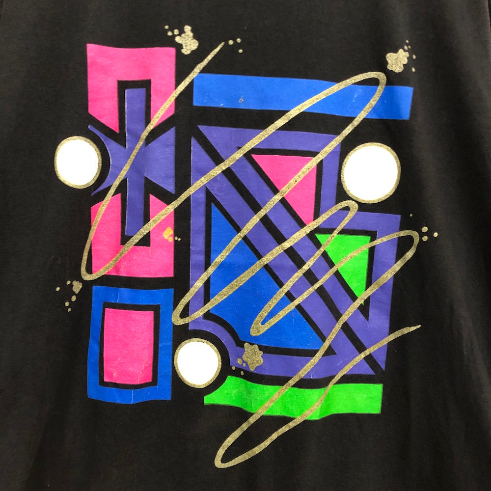 90s vintage USA製 デザイン アート 幾何学模様 Tシャツ 半袖 カットソー