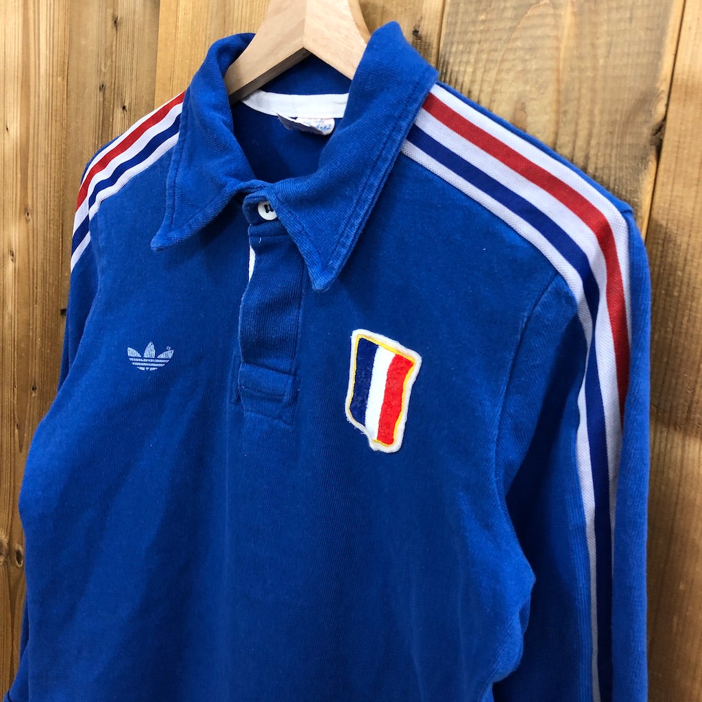70s vintage フランス製 adidas アディダス ユニフォームシャツ フランス代表 コットン 21