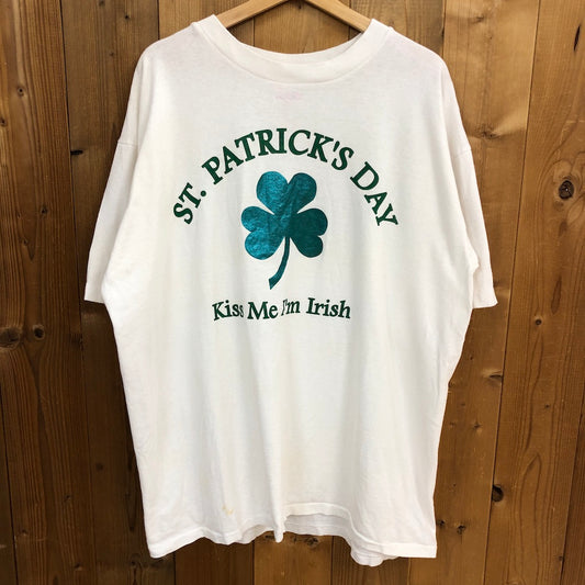 90s vintage ST.PATRICK'S DAY セントパトリックデー クローバー プリントTシャツ 半袖 カットソー