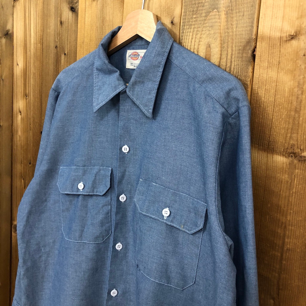 Dickies ディッキーズ 長袖シャツ ワークシャツ ブルー