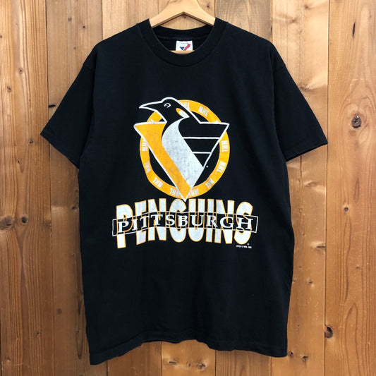 90s vintage USA製 ARTEX アルテックス NHL ピッツバーグ・ペンギンズ PENGUINS ホッケー プリントTシャツ 半袖 カットソー 90年代 1993年