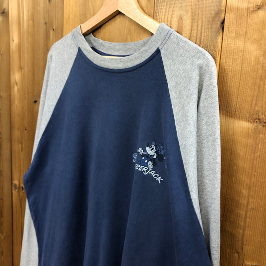 Disney Store ディズニーストア ラグランシャツ ロングTシャツ ミッキー プリントTシャツ SLUMBERJACK