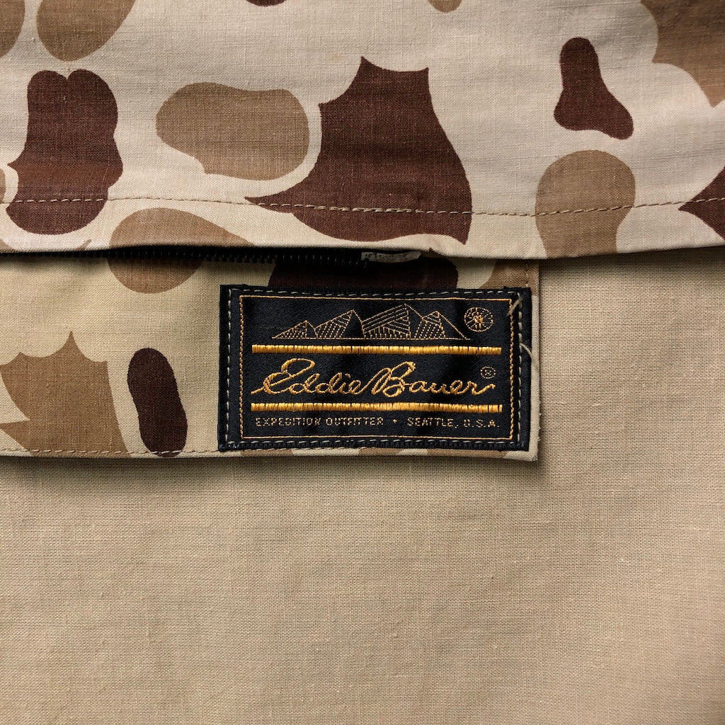 80s vintage Eddie Bauer エディー・バウアー コート パーカー ゴム引き ダックハンターカモ 黒タグ