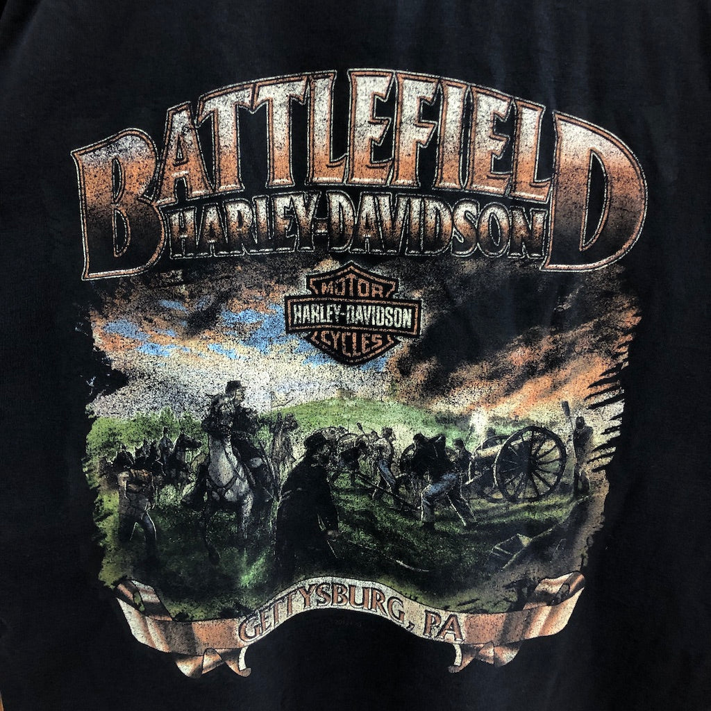 HARLEY-DAVIDSON ハーレーダビットソン BATTLEFIELD バトルフィールド プリントTシャツ 半袖 カットソー