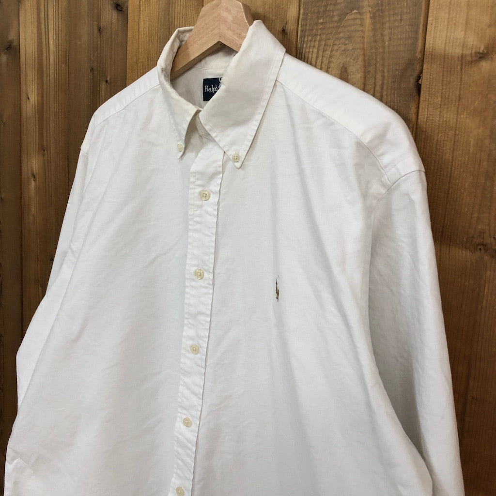 Ralph Lauren ラルフローレン 長袖シャツ BDシャツ ボタンダウン ワンポイント 刺繍 ホワイト
