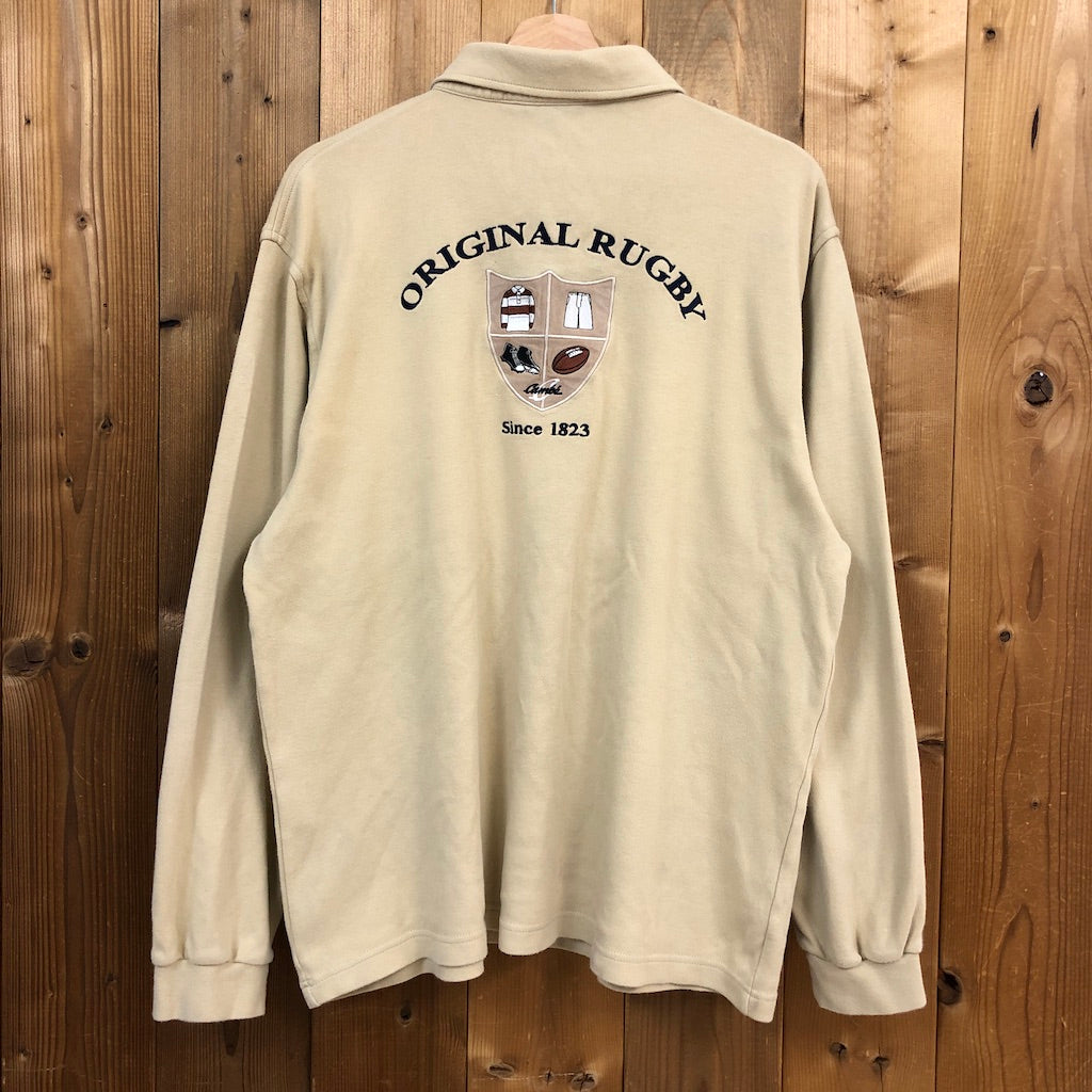 Combe RUGBYMEN ラガーシャツ 長袖 ポロシャツ ベージュ、ネイビー