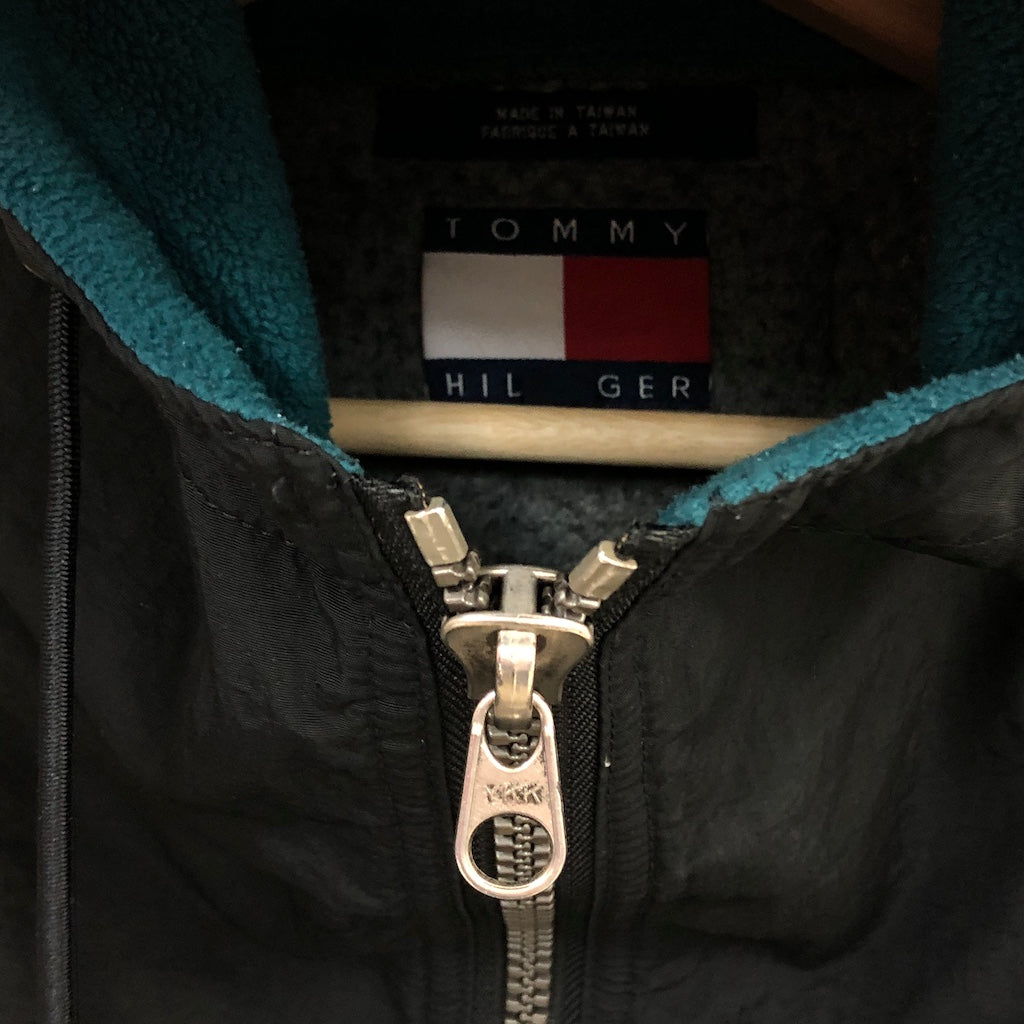 90s vintage TOMMY HILFIGER トミーヒルフィガー ATHLETIC GEAR アスレチックギア ハーフジップ フリース プルオーバー ナイロン切替