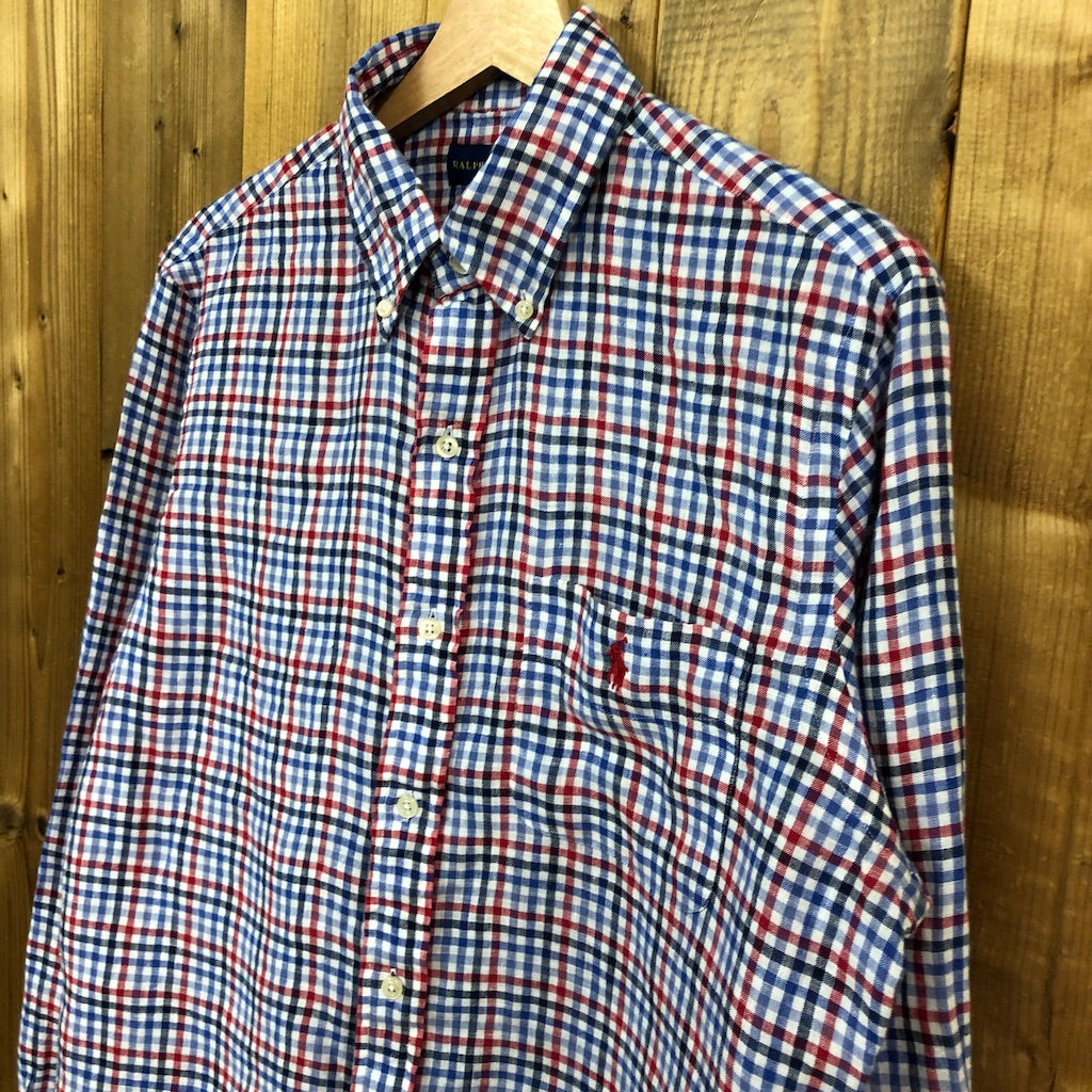RALPH LAUREN ラルフローレン 長袖シャツ BDシャツ ボタンダウン チェック ホワイト/レッド /ブルー
