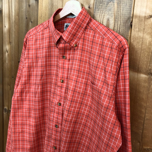 L.L.Bean エルエルビーン 長袖シャツ BDシャツ ボタンダウン チェック オレンジ/ホワイト/ネイビー
