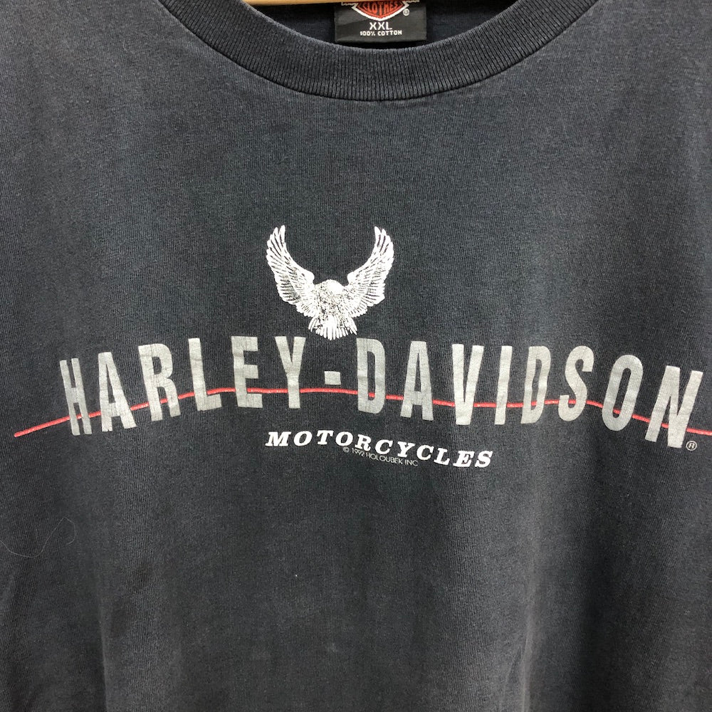 90s vintage USA製 HARLEY-DAVIDSON ハーレーダビッドソン HOULOUBEK BRUCHMÜHLBACH ドイツ  Tシャツ 半袖 カットソー 1992