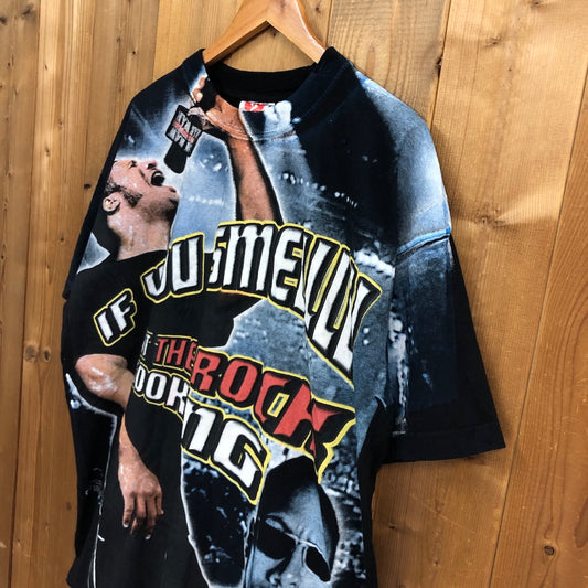 00s vintage SOGO Dwayne Johnson ドウェインジョンソン プリントTシャツ 半袖 カットソー ビッグプリント コットン プロレス 2000年製