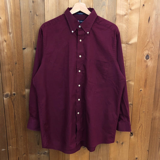 90s vintage RALPH LAUREN ラルフローレン CHAPS チャップス 長袖シャツ BDシャツ ボタンダウン ワインレッド
