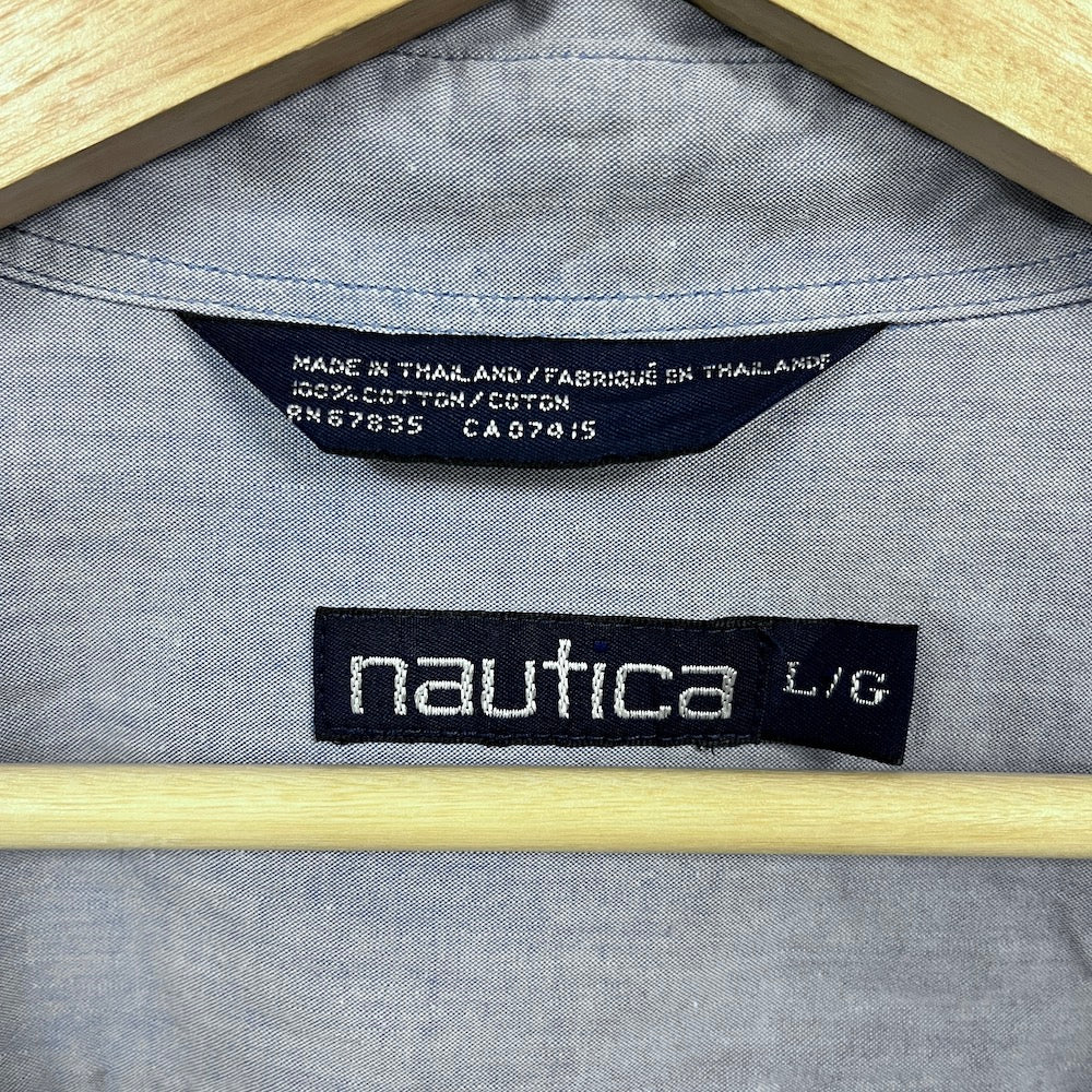 NAUTICA ノーティカ 長袖シャツ BDシャツ ボタンダウン コットン ライトブルー