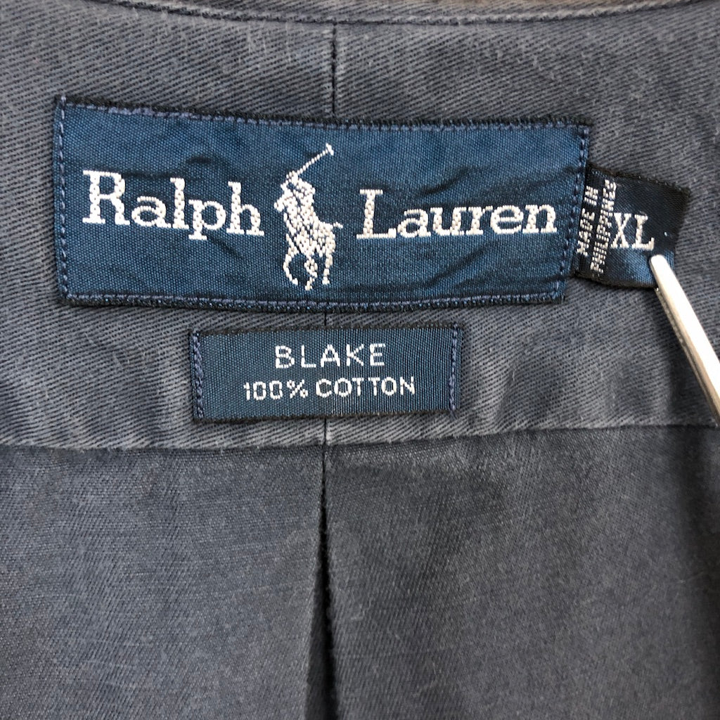90s vintage Ralph Lauren ラルフローレン BDシャツ ボタンダウン 長袖シャツ ワンポイント刺繍 ネイビー