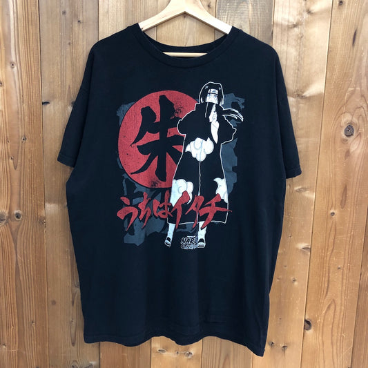 00s vintage NARUTO 疾風伝 うちはイタチ プリントTシャツ 半袖 カットソー アニメT 漫画