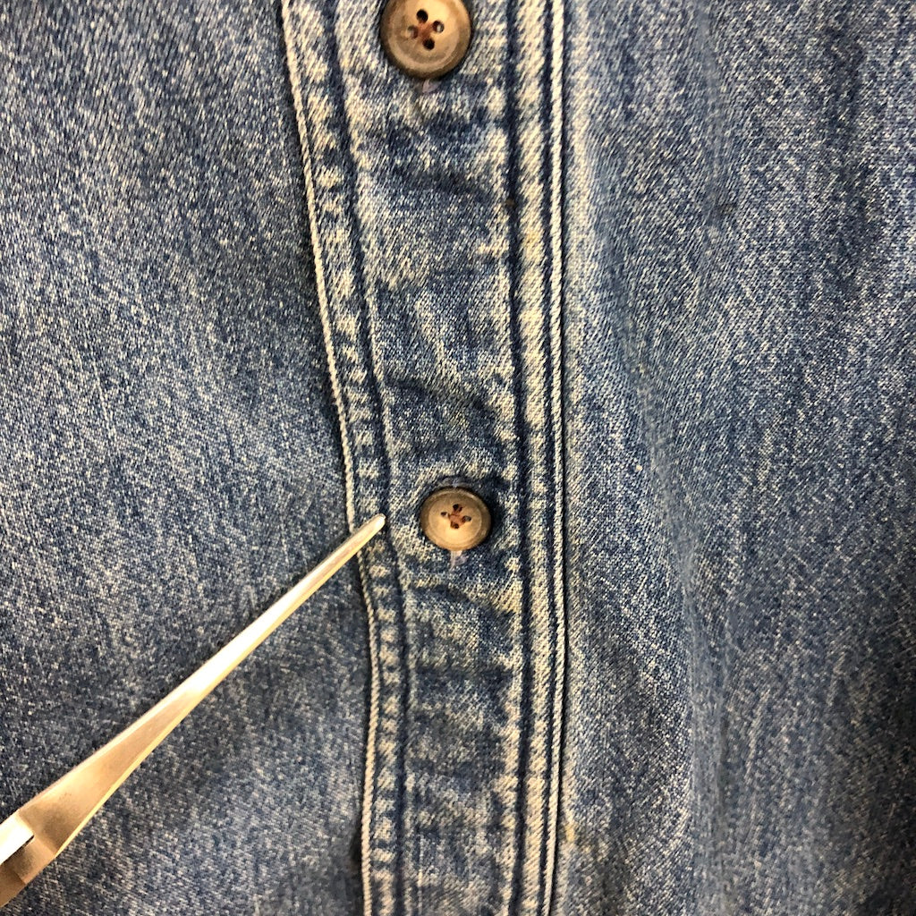 USA製 80s vintage L.L.Bean エルエルビーン デニムシャツ 裏地コットンネル