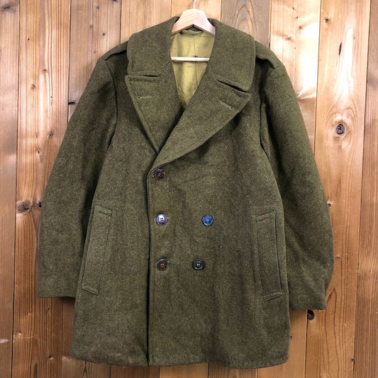 40s vintage U.S.ARMY 米軍 オフィサーコート Pコート オーバーコート ウールメルトン 1945年