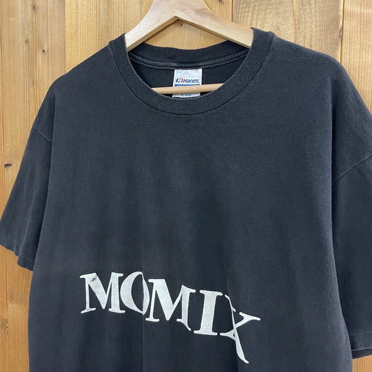 USA製 80s vintage Hanes ヘインズ MOMIX Tシャツ 半袖 カットソー ロゴプリント バックプリント