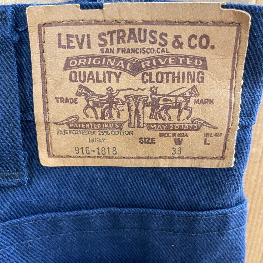 70s vintage USA製 Levi's リーバイス 916 HUSKY 紺タグ ロングパンツ 42TALON ブーツカット W33