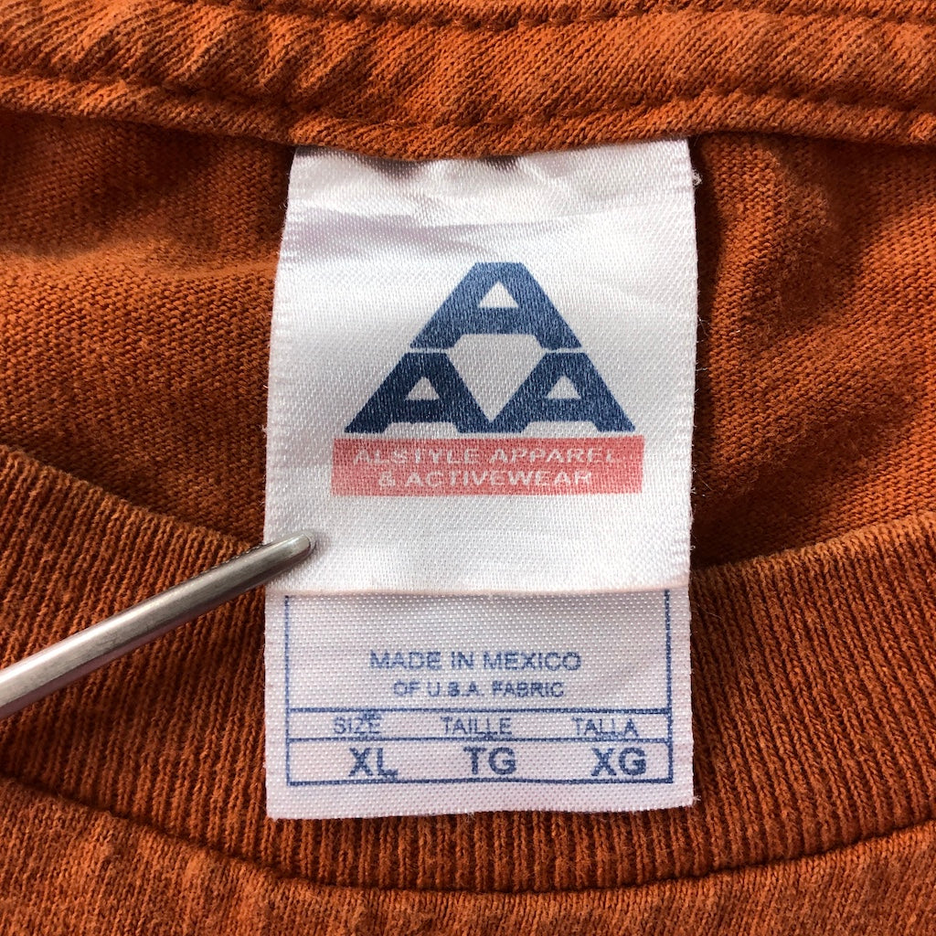 00s vintage ALSTYLE アルスタイル NATIONAL CHAMPIONS ナショナルチャンピオンズ TEXAS LONGHORNS テキサスロングホーンズ ラグビー プリントTシャツ 半袖 カットソー  2006年 オレンジ