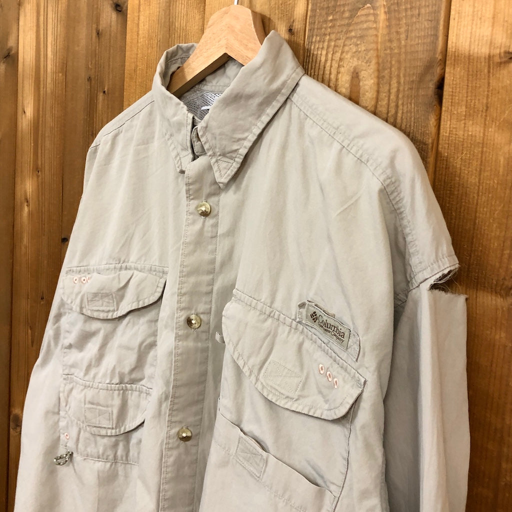 Columbia コロンビア 長袖シャツ フィッシングシャツ PFG メッシュ ベージュ