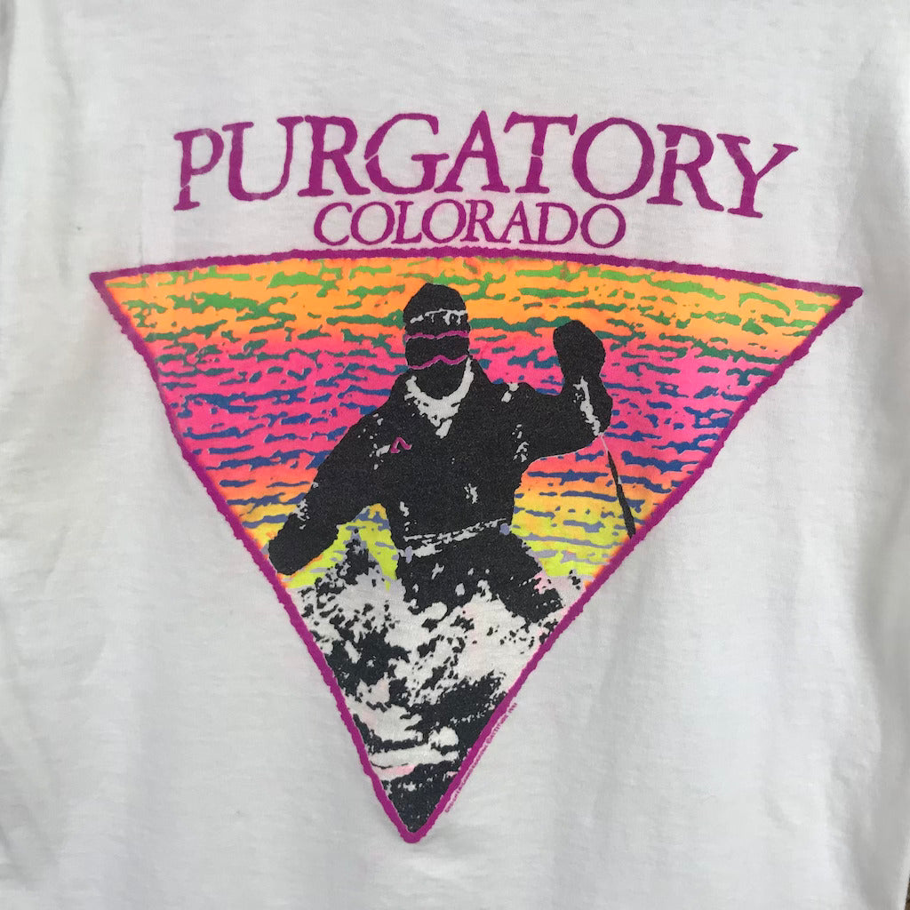 90s vintage USA製 ONEITA オニータ プリントTシャツ PURGATORY COLORADO パーガトリー コロラド リゾートT 古着/USED