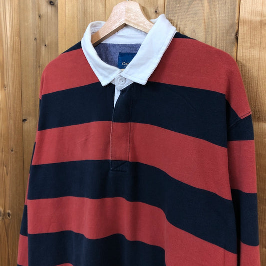 Cotton TRADERS コットントレーダーズ ラガーシャツ 長袖 ポロシャツ レッド、ネイビー
