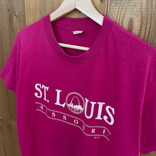 80s vintage USA製 SCREEN STARS スクリーンスターズ プリントTシャツ 半袖 カットソー 1985年 ST.LOUIS MISSOURI